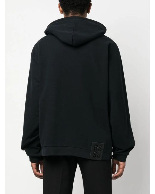 Raf Simons Black Monogram-Print Hoodie for men