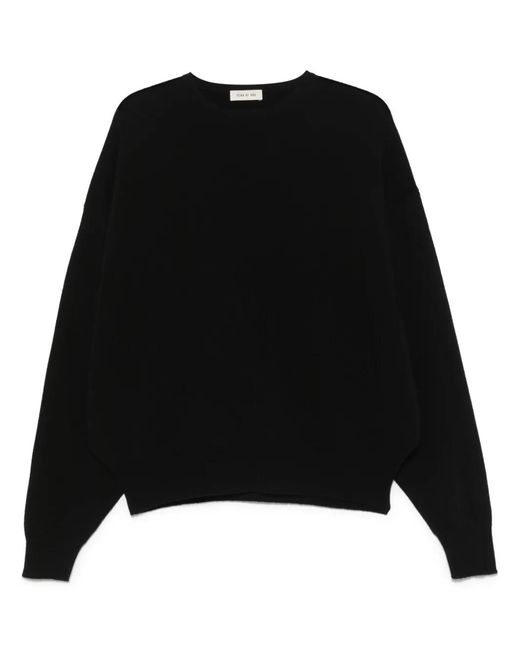 Fear Of God Black Fine-Knit Crew-Neck Sweater for men