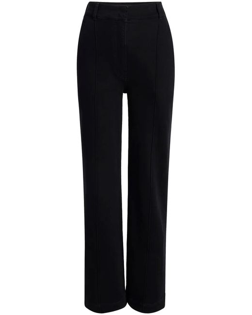 Another Tomorrow Black High-Waisted Straight-Leg Jeans
