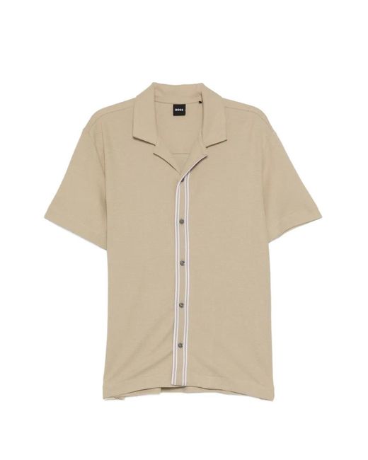 Boss Natural Knitted Button Shirt for men