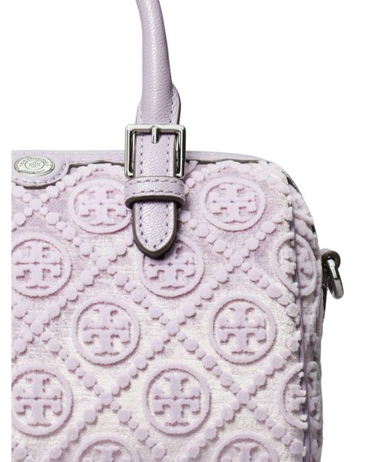 Tory Burch Purple T Monogram Fil Coupe Tote Bag