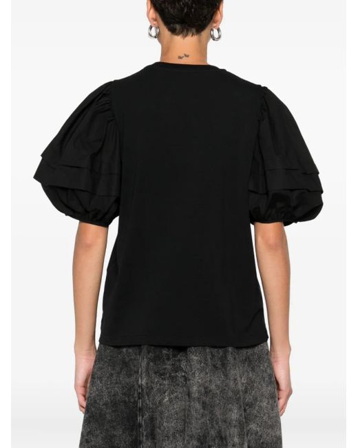 CECILIE BAHNSEN Black Short Sleeve Blouse