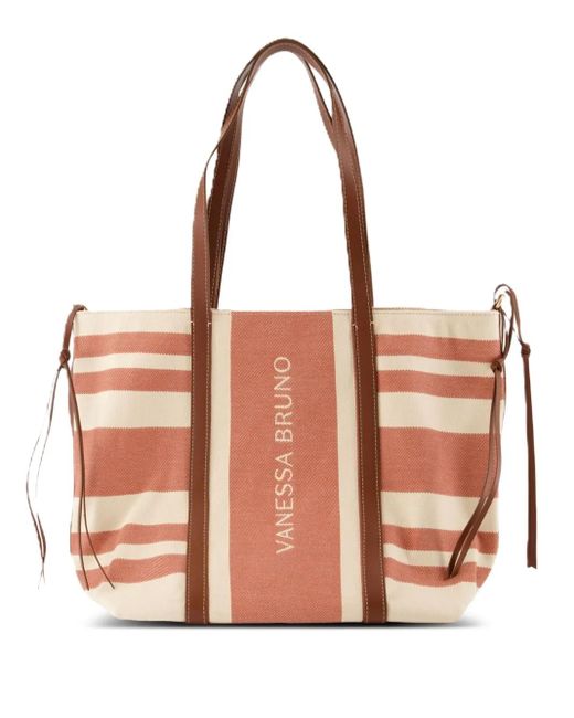 Borsa Tote A Righe di Vanessa Bruno in Pink
