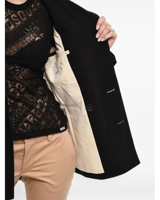 DSquared² Black Asymmetric Double-Breasted Jacket