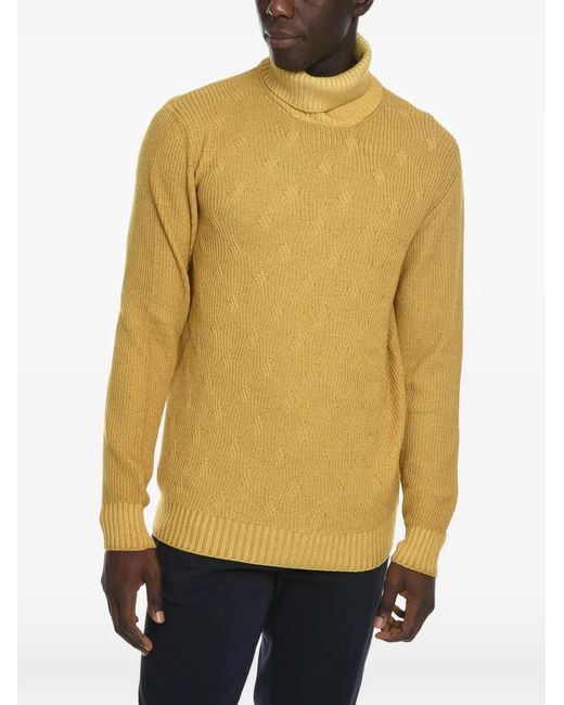 Corneliani Yellow Turtleneck Sweater for men