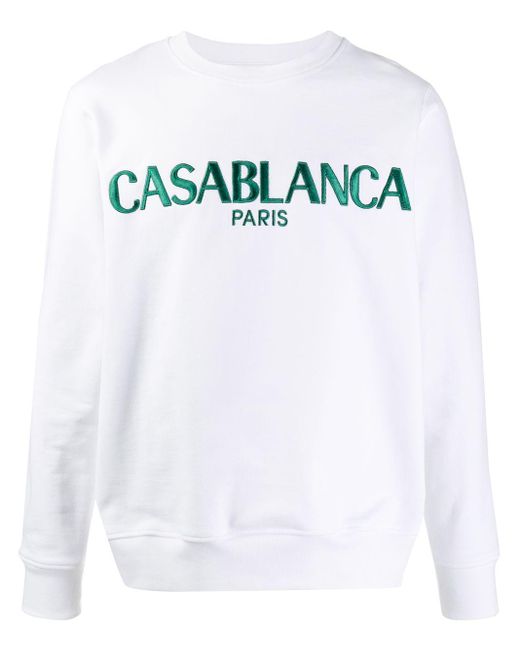 メンズ CASABLANCA ロゴ スウェットシャツ White