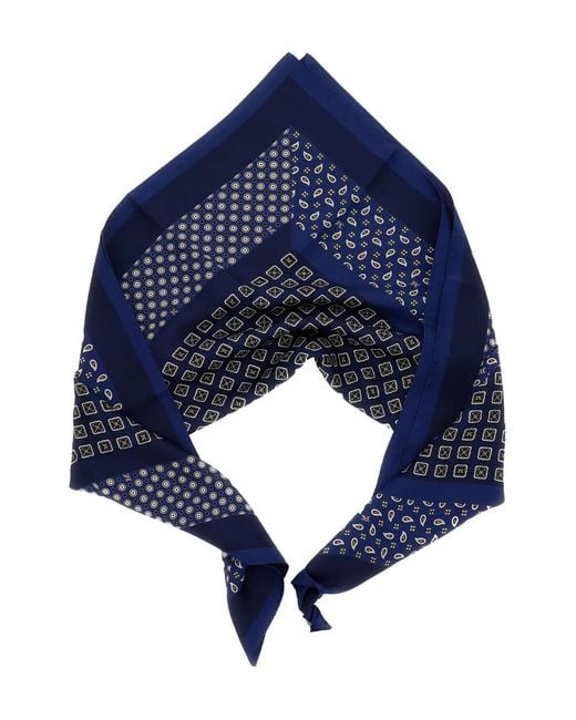 Max Mara Blue Printed Scarf