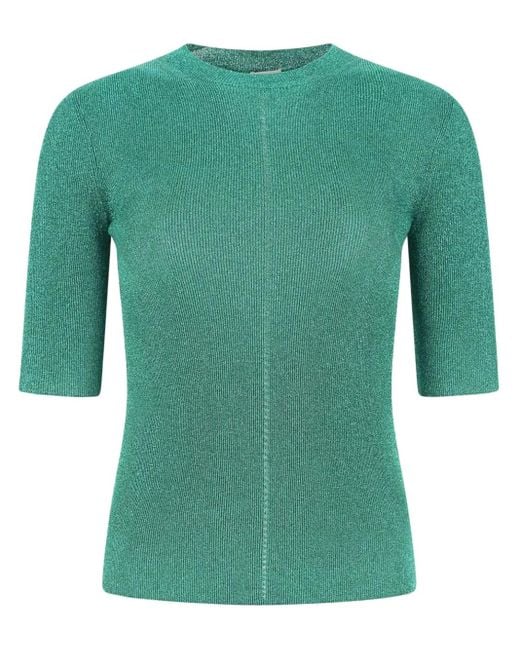 Saint Laurent メタリックニット ニットトップ Green