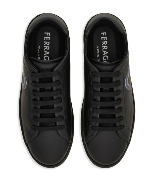 メンズ Ferragamo ブラック Double Gancini スニーカー Black