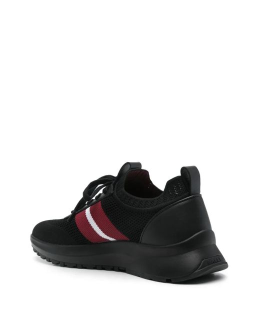 Bally Black Stripe Accents Leather Sneakers for men