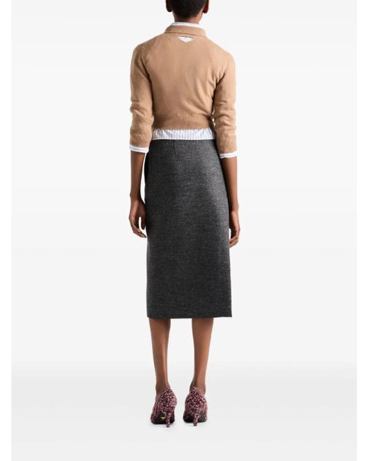 Prada Natural Pullover mit Triangel-Logo