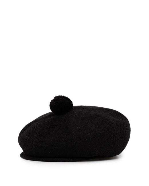 Kangol Black Baskenmütze Mit Pompon