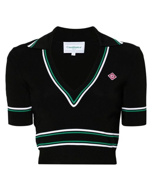 Casablanca Poloshirt Met Logopatch in het Black