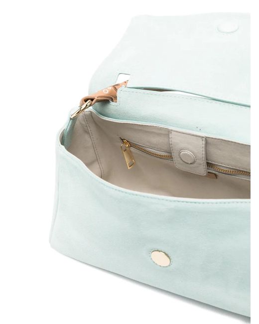 Orciani Blue Sveva Suede Tote Bag