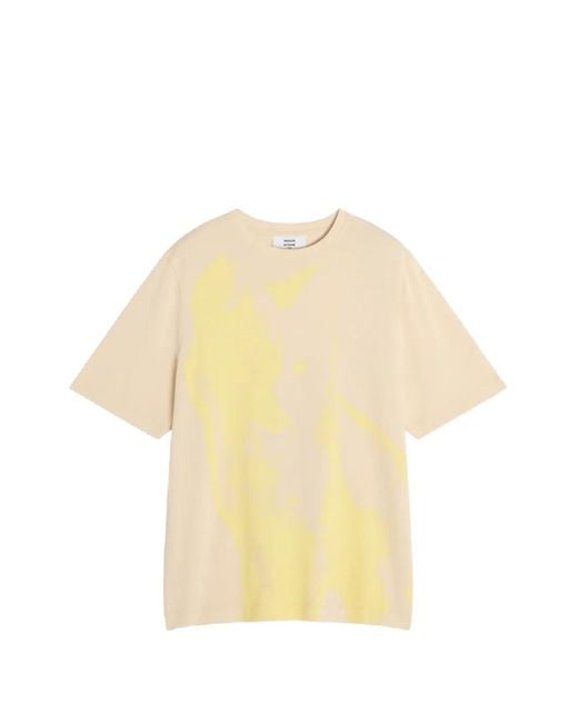 Maison Kitsuné Yellow Fox-Print T-Shirt