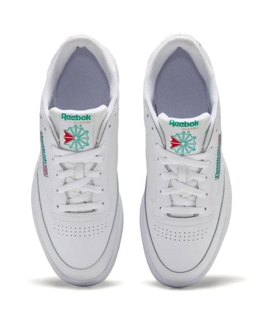 Reebok White Club C 85 Lace-Up Sneakers for men