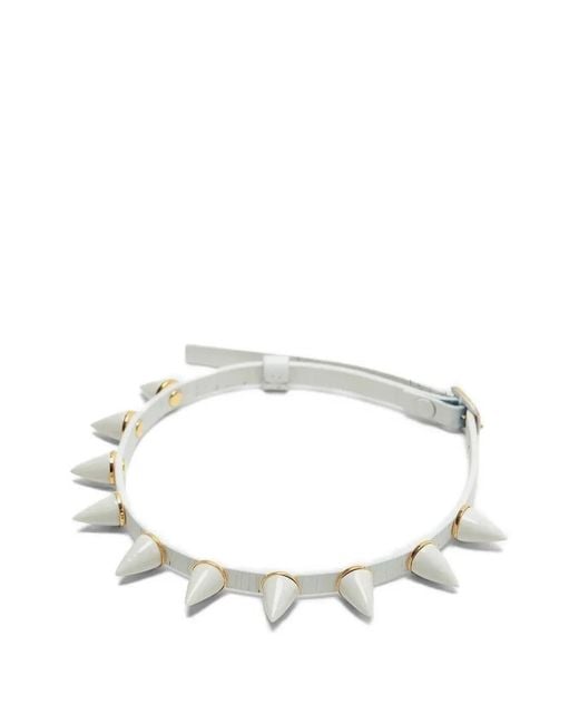 Andres Gallardo Brown Collier Ras-Du-Cou Mini Spike En Cuir