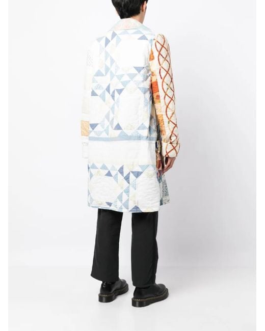 BETHANY WILLIAMS Blue Double-Breasted Patchwork Coat for men