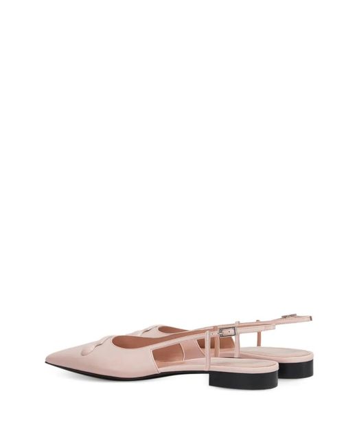 Marni Pink Slingback Pointed-Toe Flats
