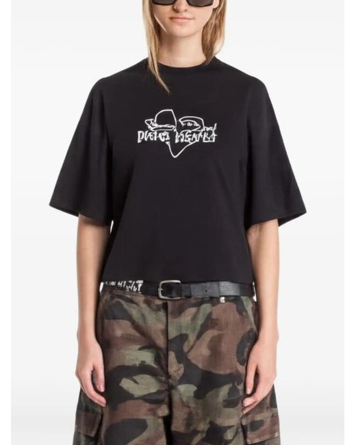 Palm Angels Black Venice Love Boxy T-Shirt