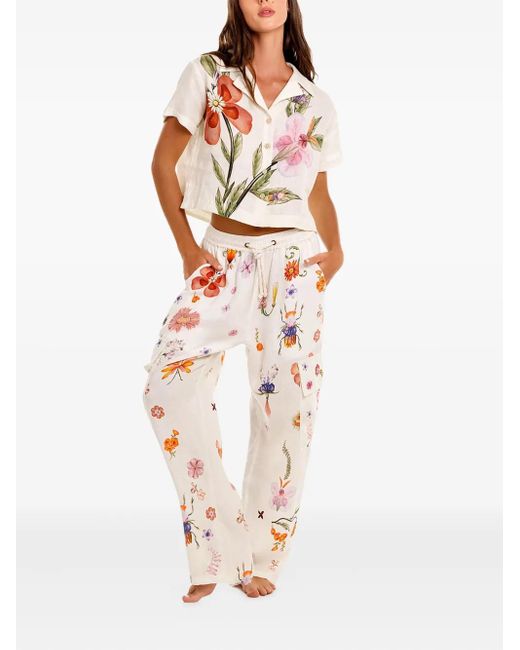 Agua Bendita White Seraphine Cargo Pants