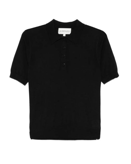 Bompard Black Collared Short-Sleeve Polo Top