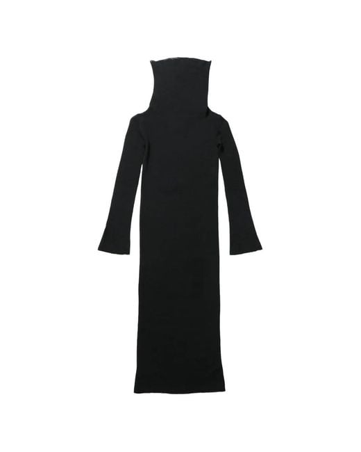 Ann Demeulemeester Black Cowl-Neck Long-Sleeve Maxi Dress
