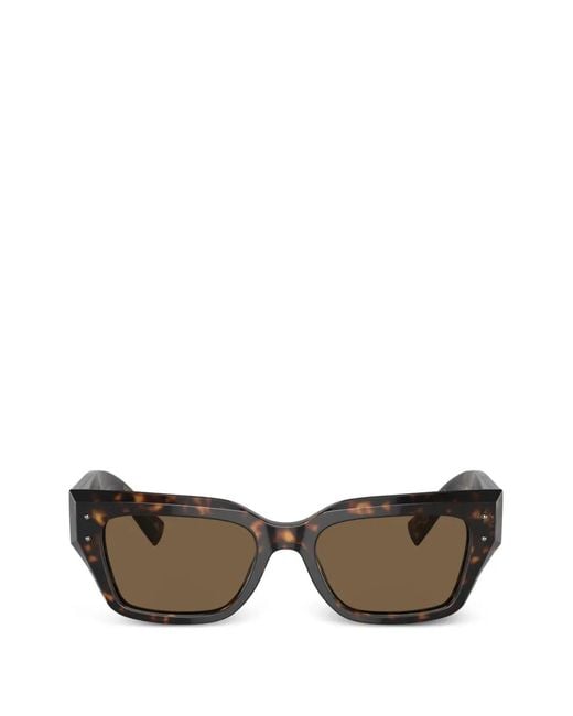 Dolce & Gabbana Gray Square Studed Sunglasses