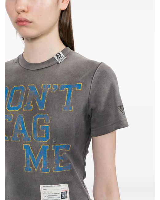 Maison Mihara Yasuhiro Gray Graphic-Print T-Shirt