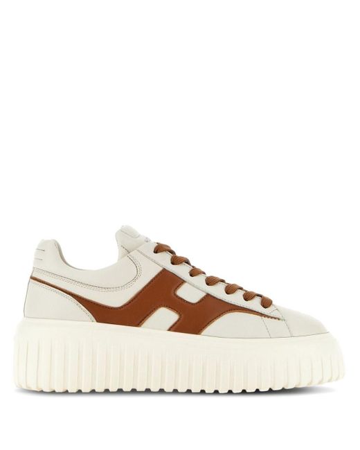 Hogan Natural H-stripes Leather Sneakers