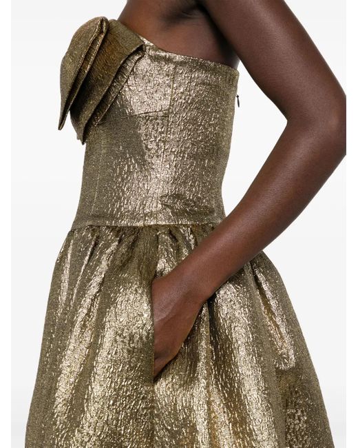 Self-Portrait Natural Metallic Midi Dress
