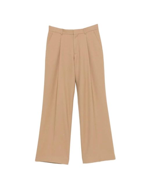 Sandro White Pleated Wide-Leg Trousers for men
