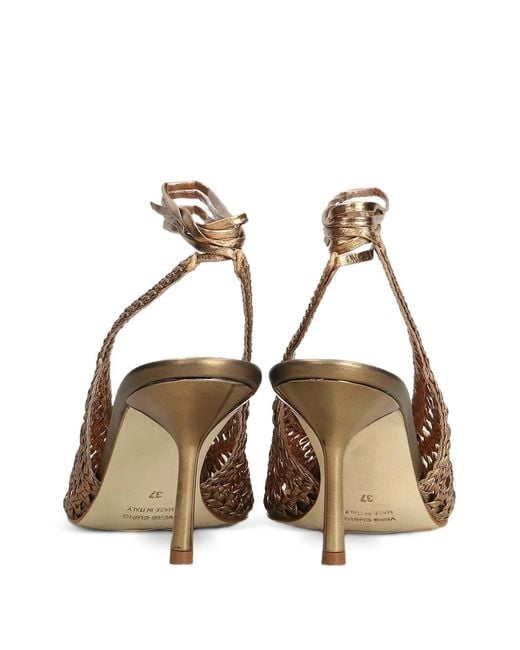 The Seller White Woven Tie-Fastening Pumps