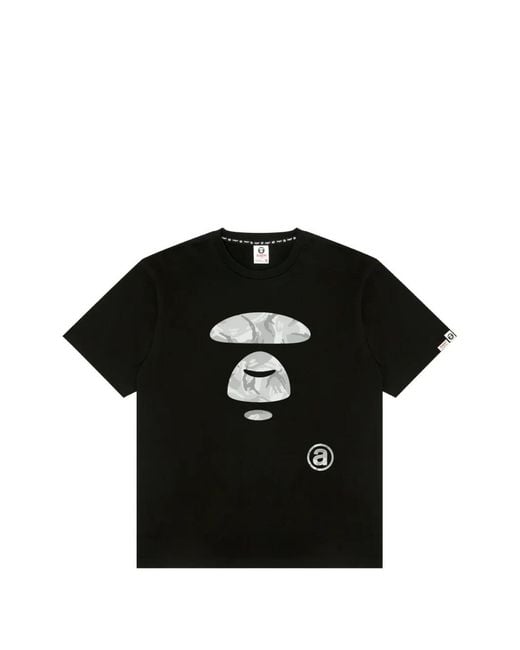Aape By A Bathing Ape Black Moonface Camo-Print T-Shirt for men