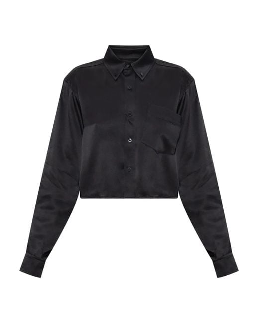 Alexander Wang Black Patch-Pocket Shirt