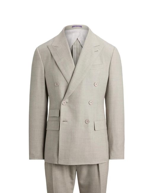 Ralph Lauren Gray Double-Breasted Wool Suit for men