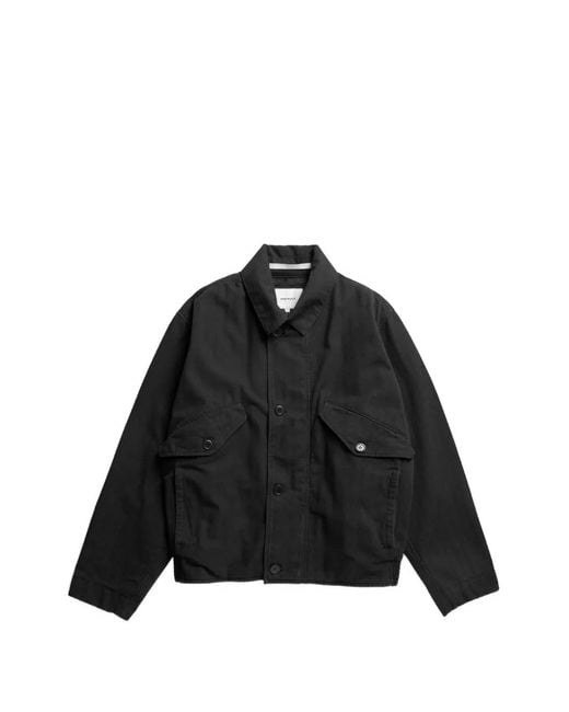 Chaqueta Vandel De Algodón Con Botones Norse Projects de hombre de color Black