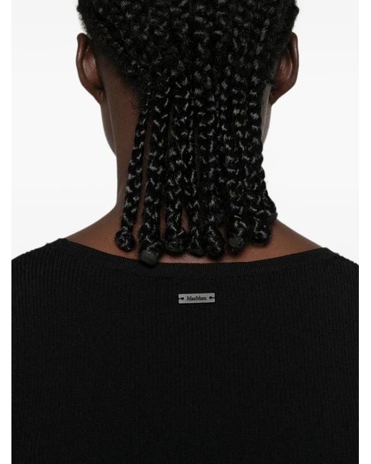 Max Mara Black Editta Ribbed-Knit Tank Top