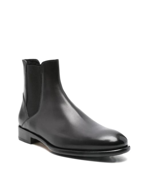 Doucal's Black Elasticated-Panel Leather Boots for men