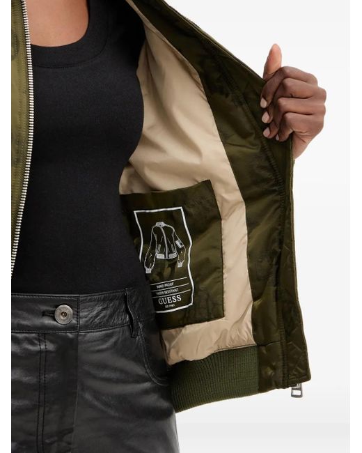 Guess Green Patterned Bomber Jacket