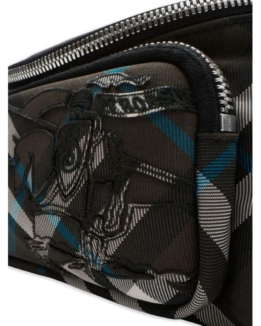 Burberry Black Small Check Pattern Belt Bag for men