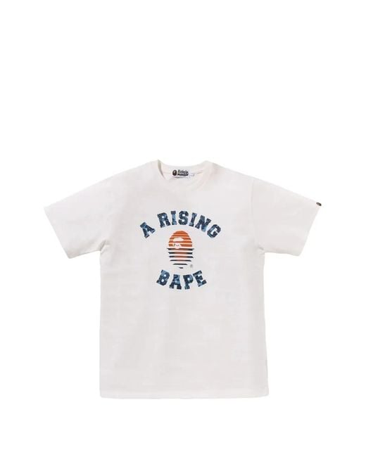 A Bathing Ape White Logo-Print T-Shirt for men