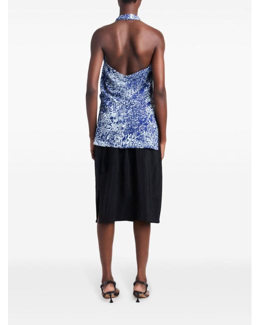Proenza Schouler Blue Theda Abstract-pattern Top