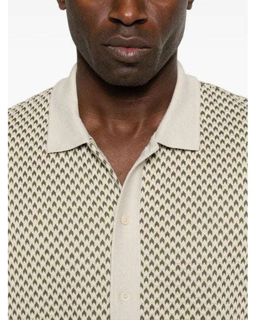 Camisa De Punto Con Motivo En El Cuello Paul Smith de hombre de color White