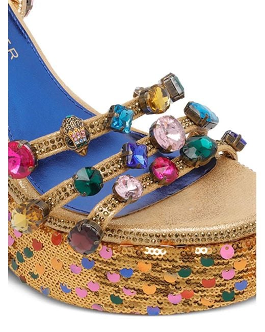 Kurt Geiger Metallic Jewel-Embelished Sequined Platform Sandals