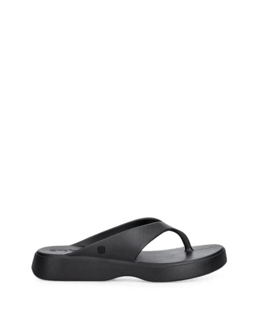 Melissa Black Logo-Plaque Flip-Flops