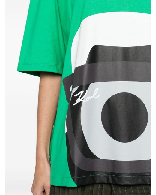 Karl Lagerfeld X Darcel Disappoints T-shirt Met Print in het Green