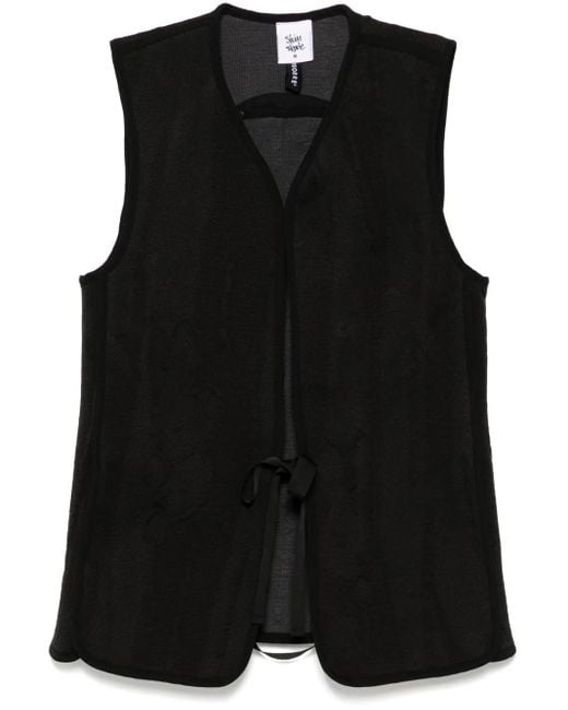 Stain Shade Black Sleeveless Gilet for men