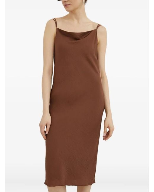 brown cowl neck midi dress Double Pleat Trouser (Chocolate Moss Flannel) main image 0