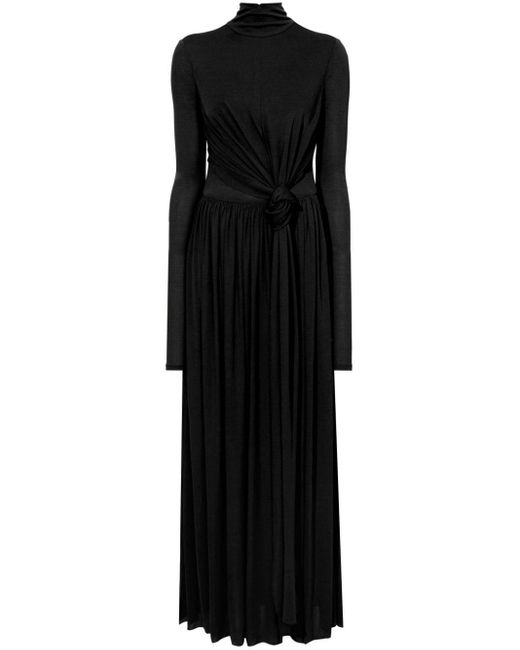 Proenza Schouler Black Crepe Jersey Wrap Maxi Dress